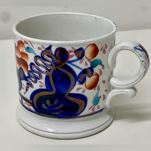 19th Century Antique Gaudy Welsh Oyster Pattern Hand Painted Staffordshire Mug - Picture 11 of 16